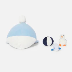 Jacadi Plush And Activity Toys|Plush And Activity Toys|Whale activity plush toy White/Blue